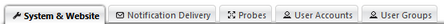 System Administration Tabs