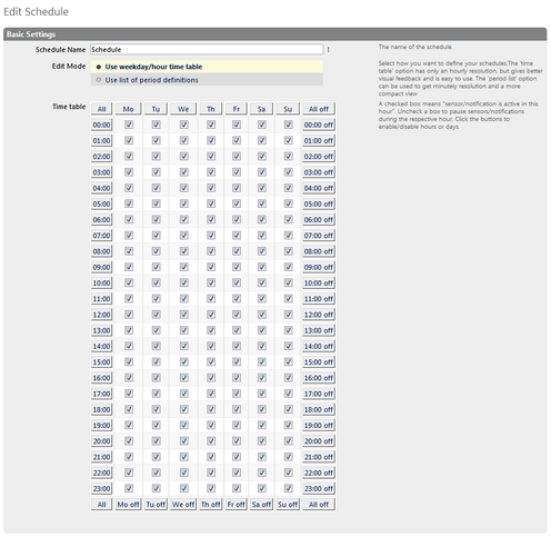 Edit Schedule Time Table