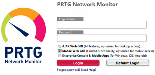 Mobile Web GUI Login
